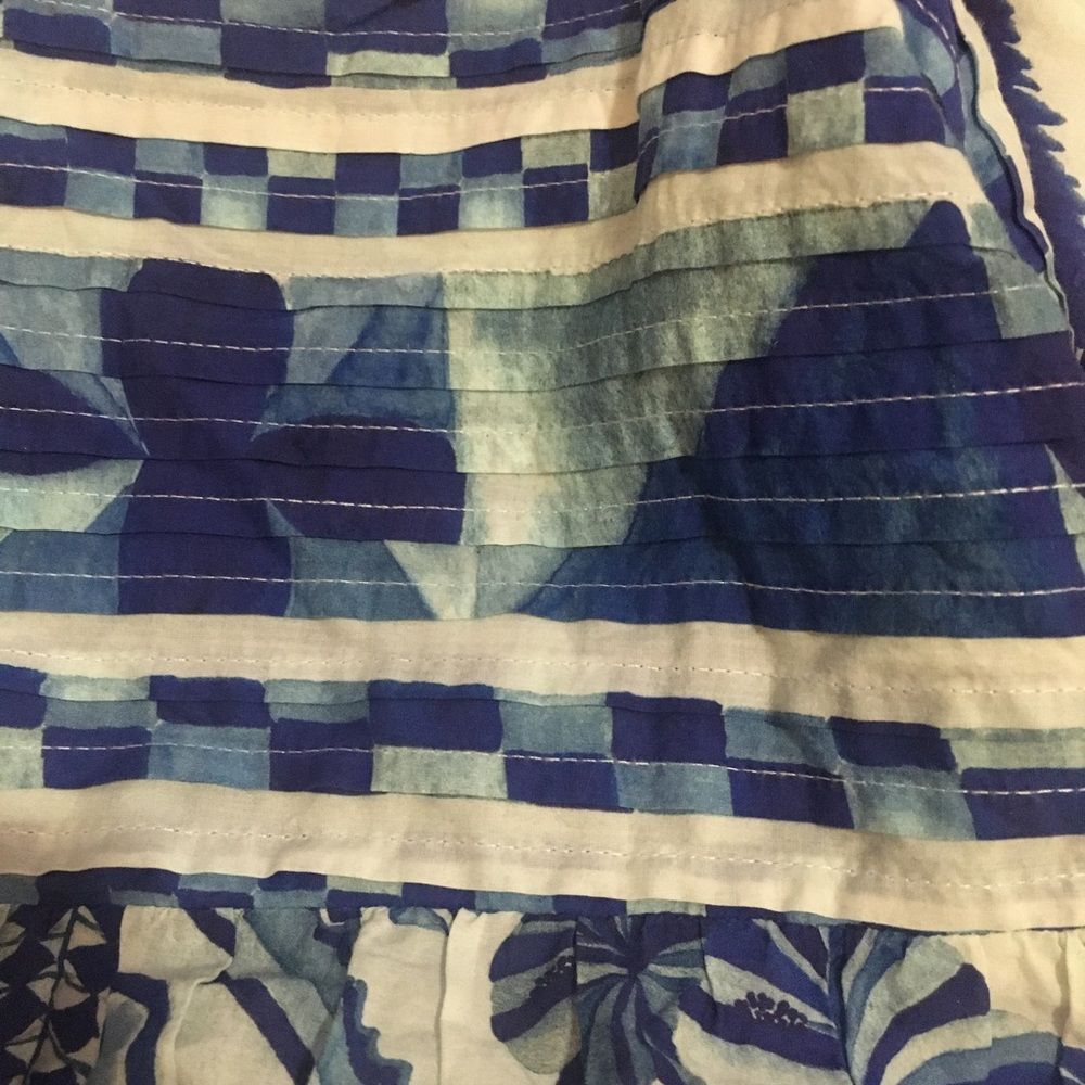 FARM RIO Sweet Rio MEDIUM Maxi Dress open back tie up blue white floral tropical - Picture 8 of 10